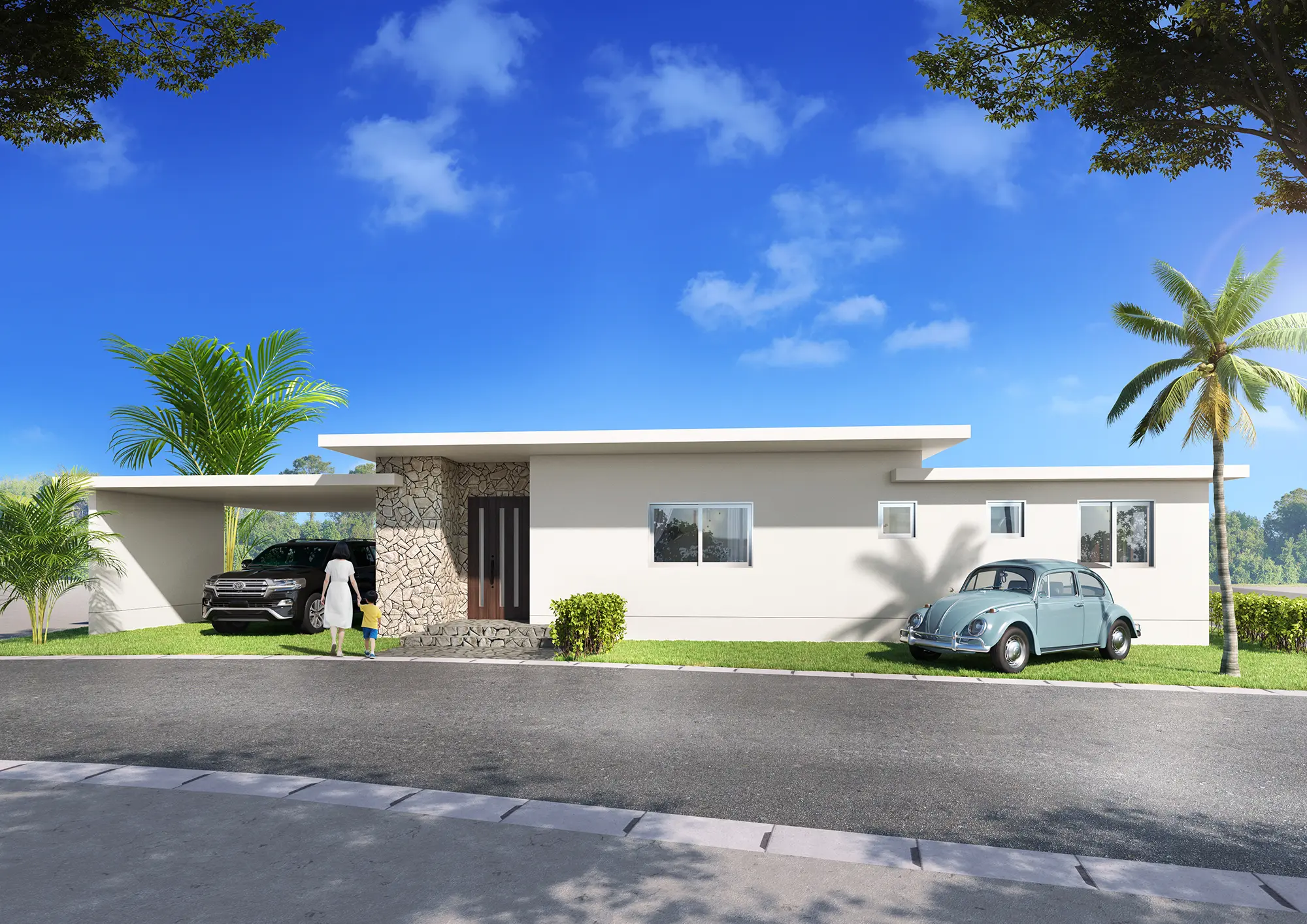 トリニティが新たに売り出す沖縄県八重瀬町新城の新築外人住宅予想図